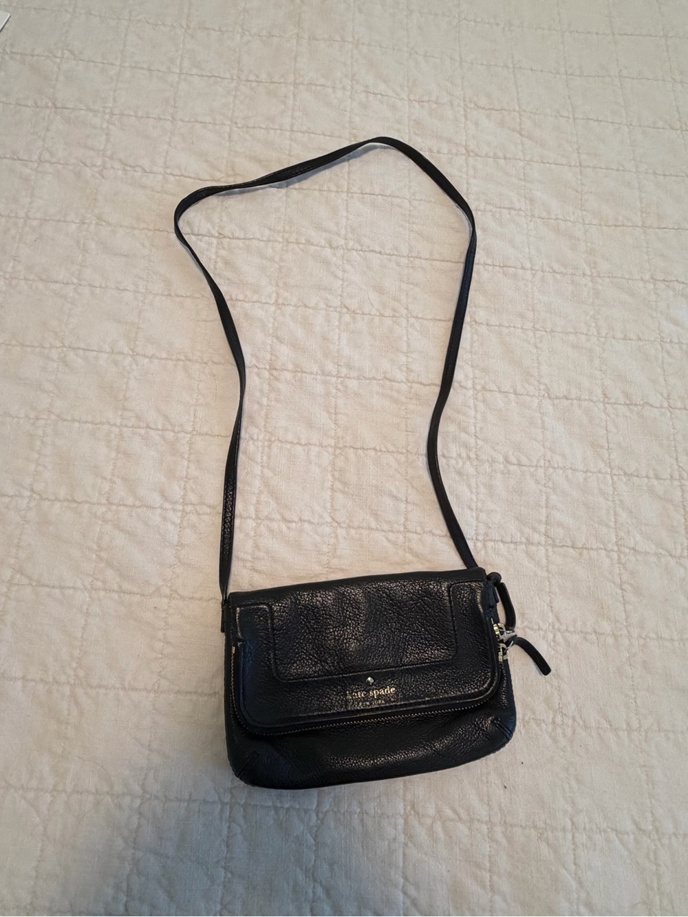 kate spade Black Pebbled Leather Small Crossbody Bag